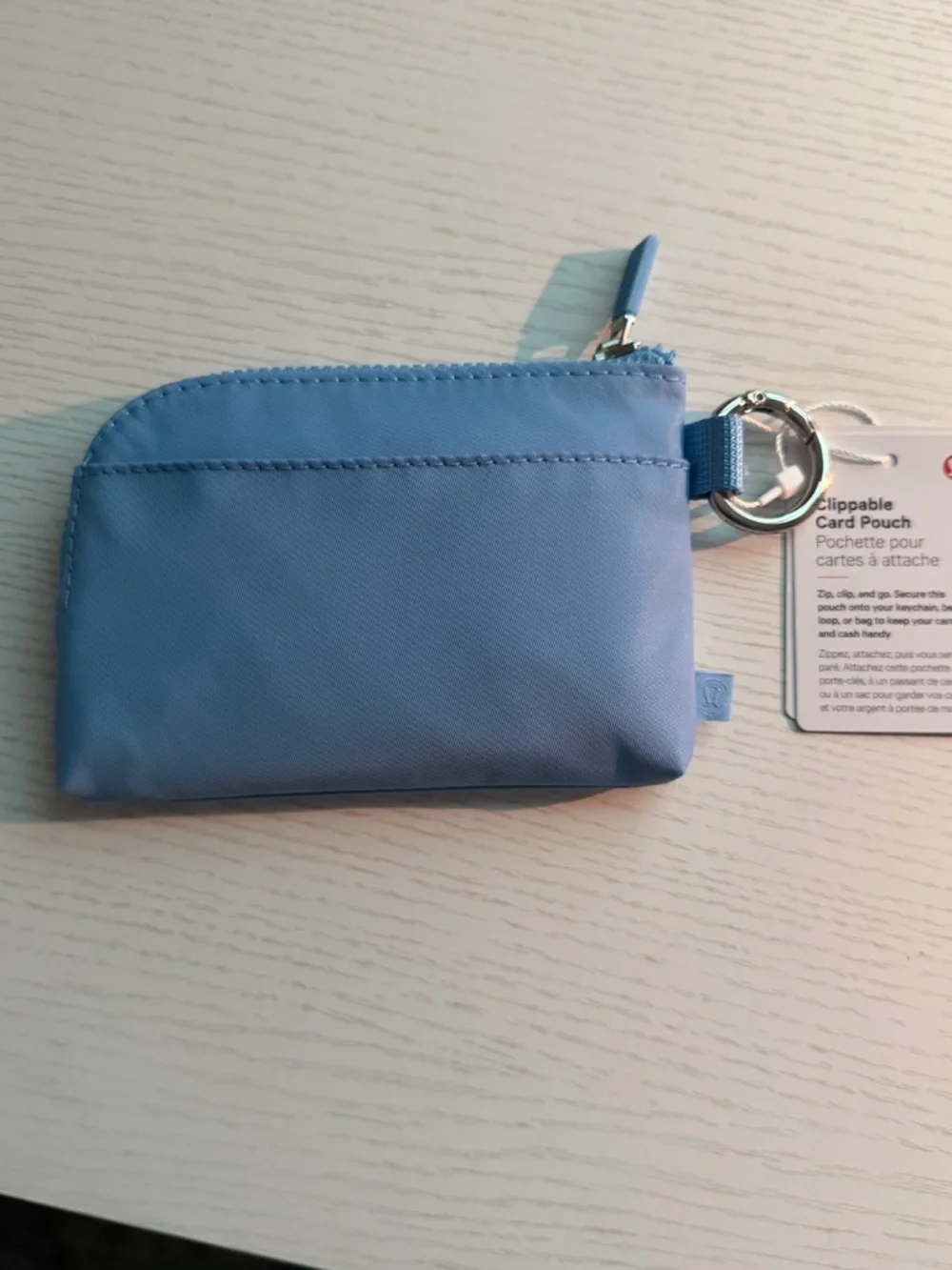 Lululemon Clippable Card Pouch Proud Cloud/White NWT